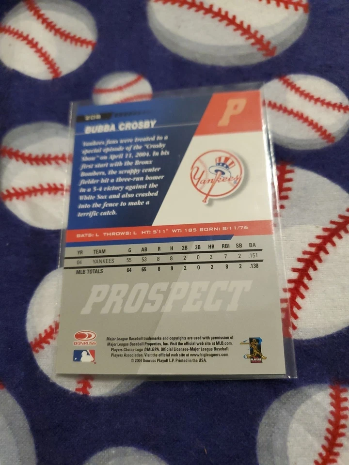 2005 Leaf Autographs #208 Bubba Crosby PROS (C) - Image 2 of 2