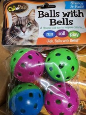 Kitten Cat Toys Balls With Bells Toys Set Interactive Rattle Plastic Balls