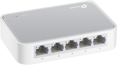 TP-Link 5-Port Fast Ethernet LAN Switch Desktop Hub MDI MDIX Weiß 100Mbit/s
