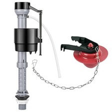 Toilet Flusher Replacement Kit Universal Fill Valve With 2 Inch Flapper