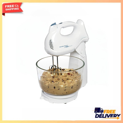 Hamilton Beach 2-in-1 Stand & Hand Mixer 4 Quart Bowl 6-Speed Quick Burst - New