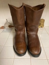 VINTAGE PECOS RED WING MADE IN USA BROWN ENGINEER WORK BOOTS SIZE 10.5 D