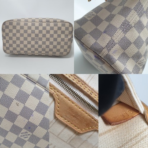 Authentic Louis Vuitton Neverfull MM Damier Azur + Pouch N51107 Guaranteed LE911 - Picture 5 of 12