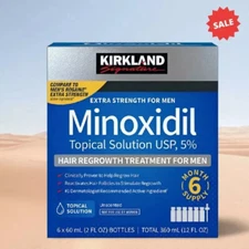 6 Month Kirkland Minoxidil 5% Men Extra Strength Hair Growth Solution EXP: 03/27