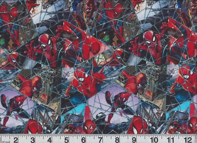 Spiderman Comic Web Mosaik Stoff Marvel 20232 Superheld Premium