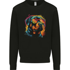 Retrowave Rottweiler Dog Mens Sweatshirt Jumper