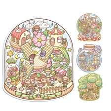 3D Sticker Scene Cute Cartoon Sticker Scenes ...