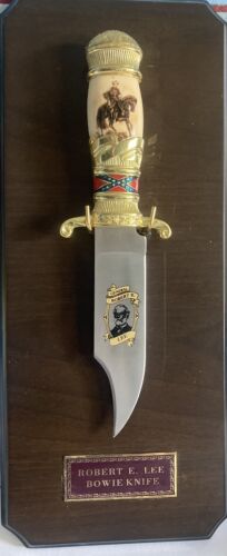 General Robert E. Lee Bowie Knife with display plaque KNIFE IS IN MINT CONDITION - Picture 1 of 4