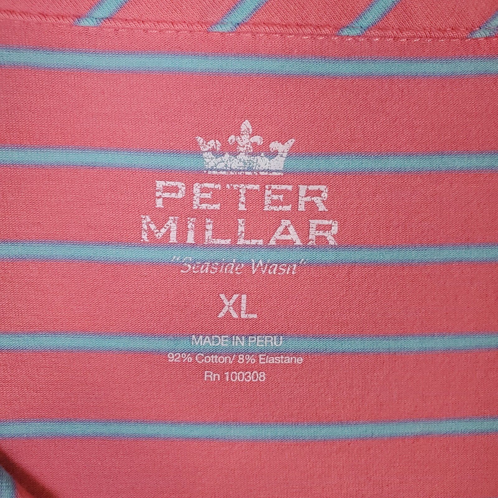 PETER MILLAR SEASIDE x CRYSTAL DOWNS Size XL Mens Polo Shirt Pink Blue  Golf image 8