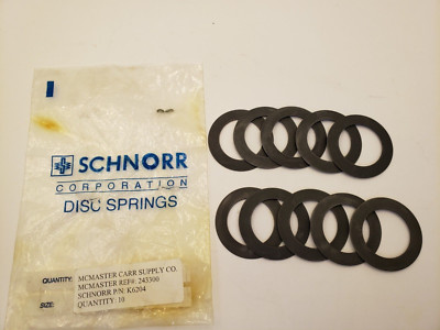 SCHNORR K6204 STEEL DISC SPRINGS, 46.4mm x 30.63mm x .70mm (PKG OF 10) NIB