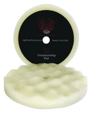 High Teck 723 Hook & Loop White Foam Waffle Compounding  Finishing Polishing Pad