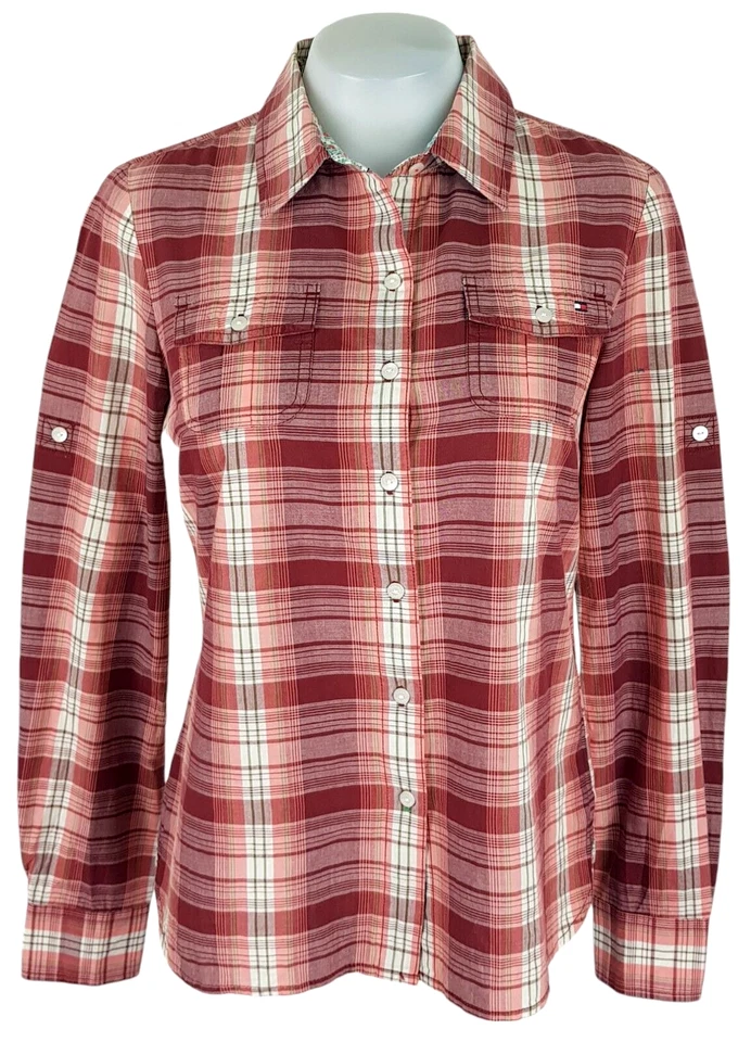 TOMMY HILFIGER Womans Pink Check L/S EVENING SHIRT - S - RRP £89 - Image 4 of 4