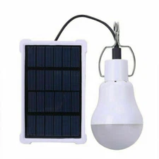 Portable Solar Panel Powered LED Lights Bulb Light Tent Lamp Camping Out/Indoor