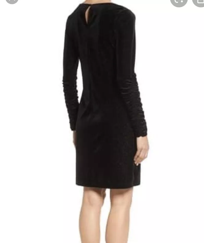 Vince camuto black store velvet dress