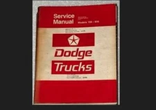 1976 Dodge Truck 100-800 & Power Wagon Shop Service Repair Manual Crew Club