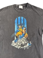 Vintage Marvel Wolverine T Shirt Mens Medium Black Faded Short Sleeve Graphic