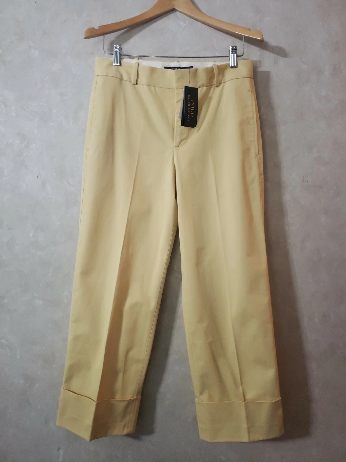 POLO Ralph Lauren Womens 2 Capri Pant Cuffed Pleated Mid Rise Yellow Beachy NWT
Opens in a new windo
