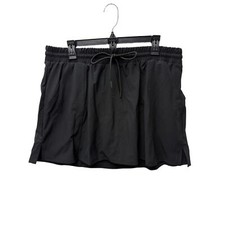 NWT Kona Sol Black Elastic Waist Drawstring Swim Skirt XL 16