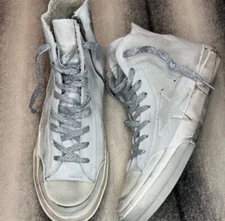 Golden Goose Francy Penstar Classic Optic White Suede High Top Sneaker Men 10