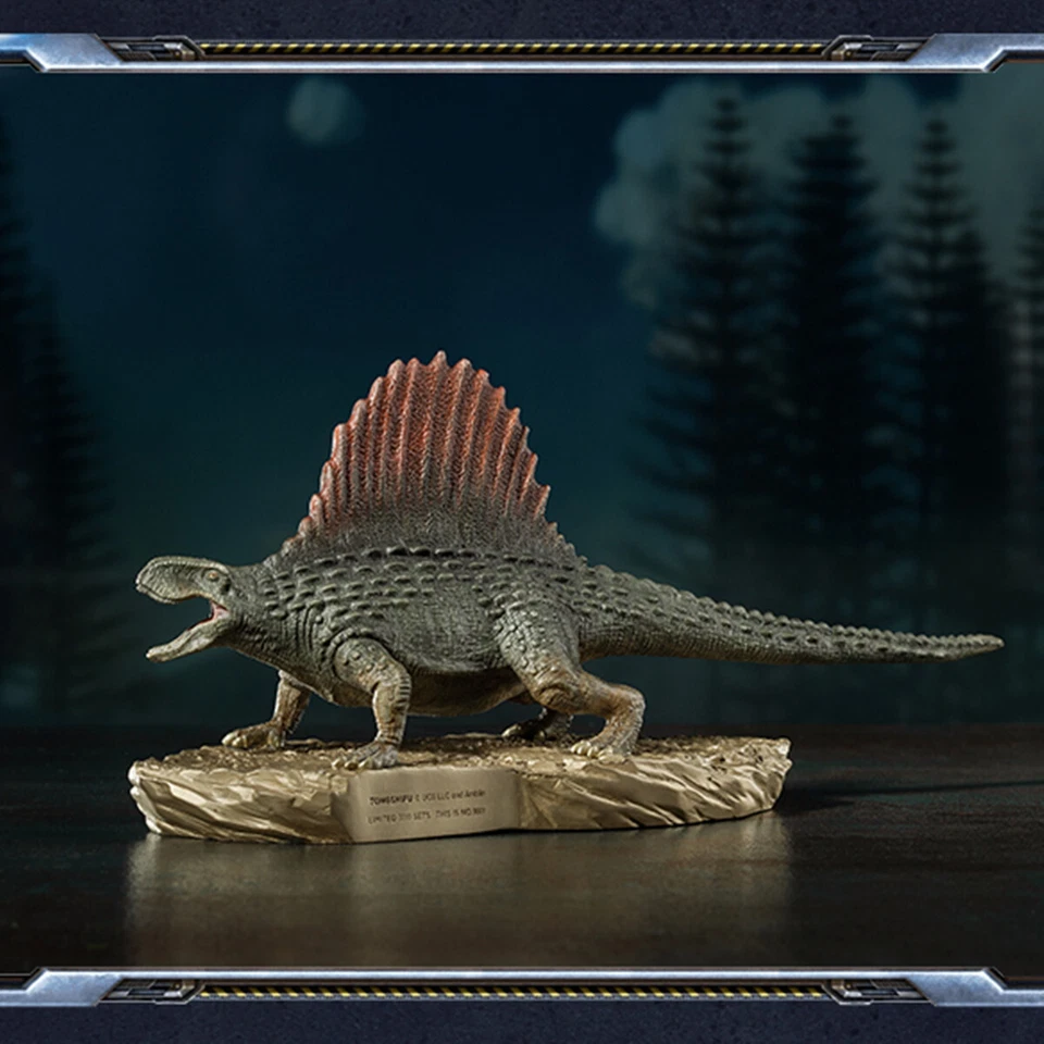 TONGSHIFU 1:20 Dimetrodon Model Pelycosauria Brass Dinosaur Statue GK Desk Decor - Image 2 of 4
