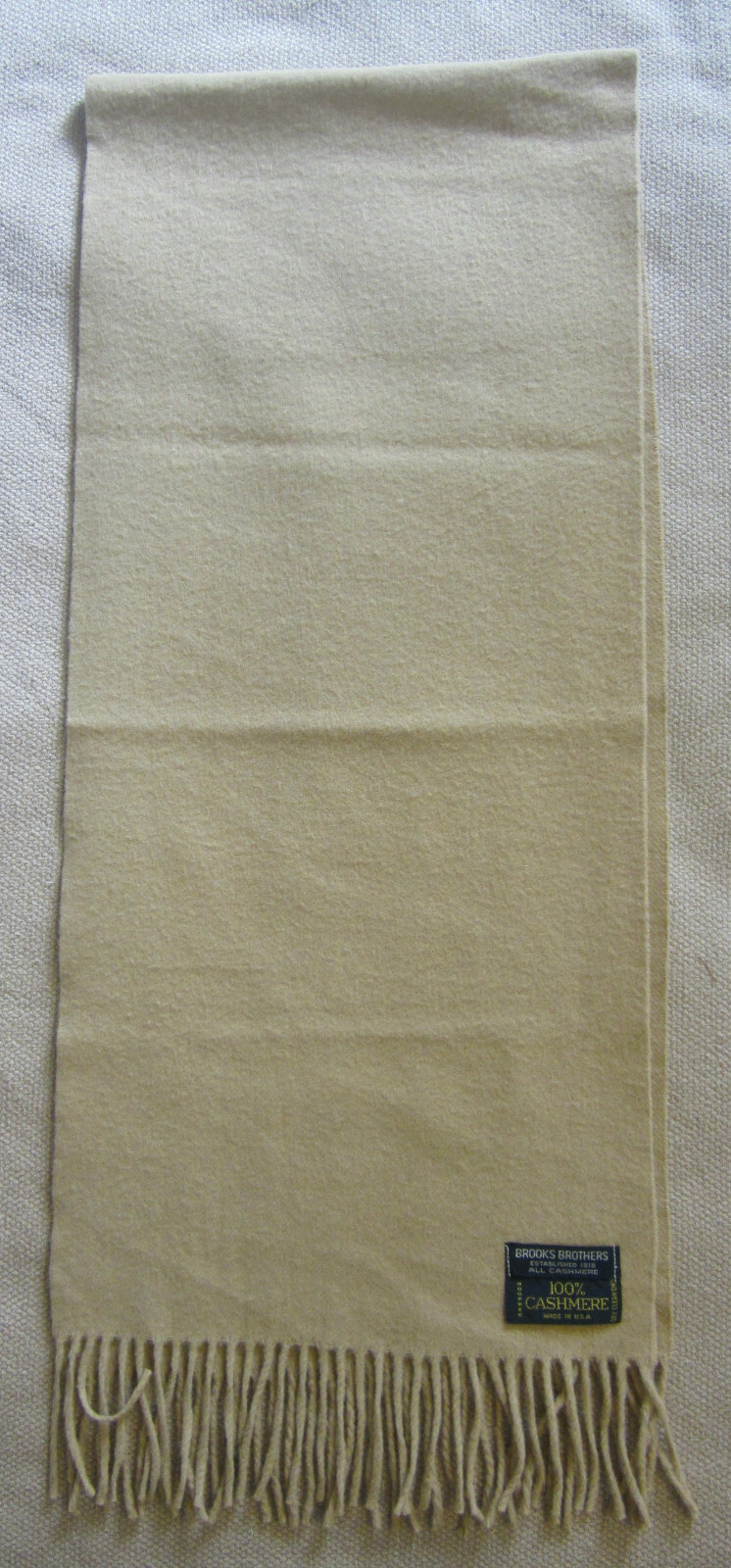 100% Cashmere Scarf. Unisex, Tan 