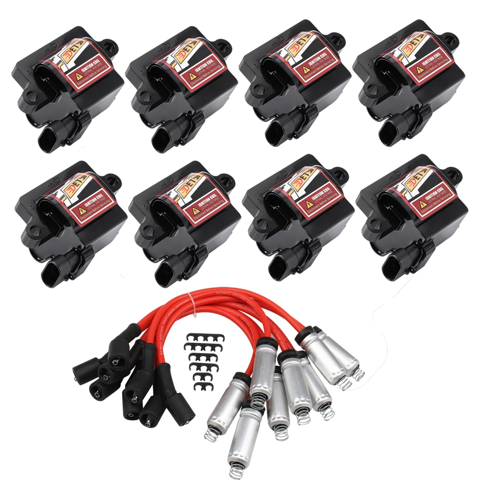 8* Bobinas de encendido + bujía + juego de cables para Chevy GMC LS3 4,8 L 5,3 L 6,0 L 8,1 L D581 Foto 3 de 4