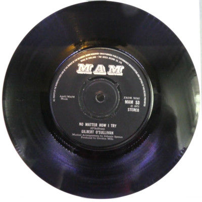 Gilbert O'Sullivan    No Matter How I Try    Vinyl 7'' Single UK 1971 Folk  MAM53