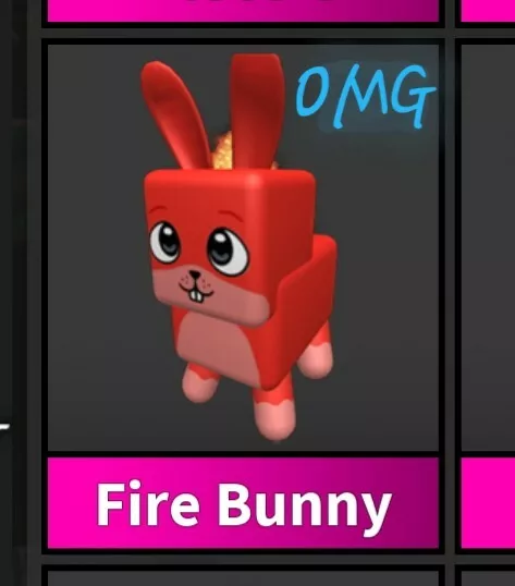 Roblox Murder Mystery 2 Mm2 godly FIRE BUNNY pet