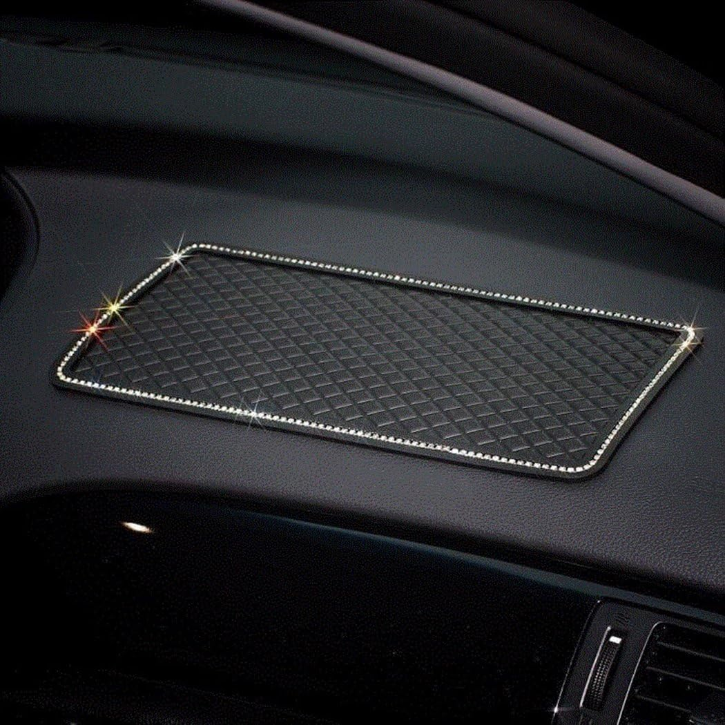 Glitter Bling Crystal Anti-Slip Phone Hold Dashboard Sticky Pad Non-Slip Mat (Bl