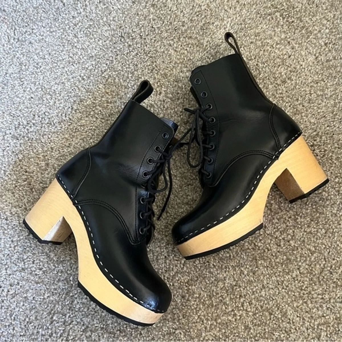 Swedish Hasbeens Lillian Lace Up Boots 36