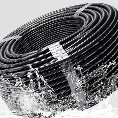 FASHION-HOME-UK 10/30/50M x Black Conduit Split & Unsplit Tube Cable Convoluted Tubing Trunking