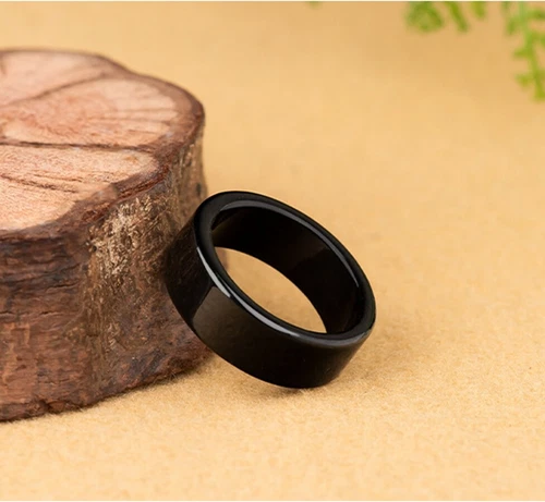 Certified Burma Natural Grade AAA Black Ink Jade jadeite Ring USA. 5.2 to 11.2 - Picture 10 of 12