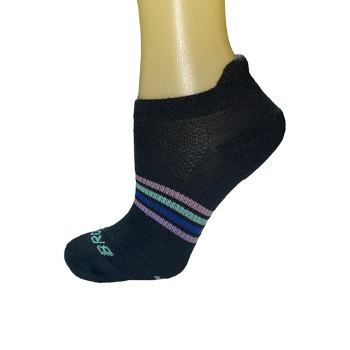 12 Pair Women's SM 4-6.5 Brooks Black Cushioned Athletic Running Low Cut Socks - Picture 4 of 5