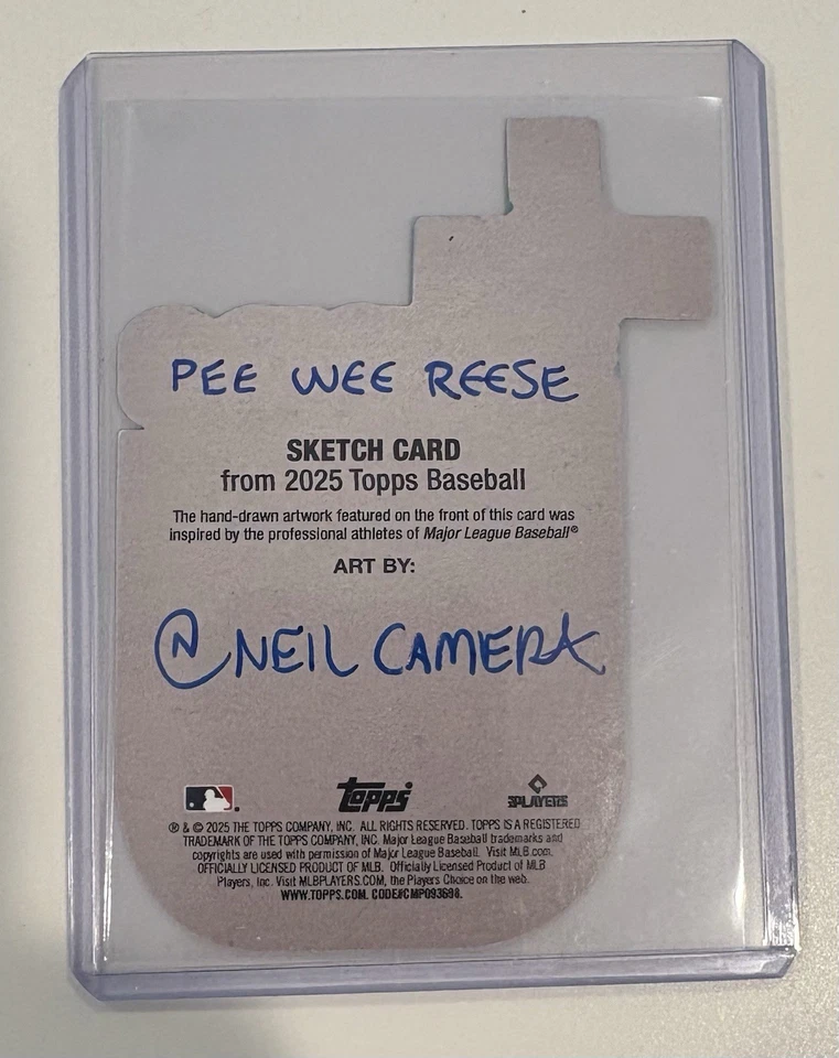 2025 Topps обновление PEE WEE REESE штампованная автоматическая эскизная карта BROOKLYN DODGERS 1/1 - Изображение 2 из 2