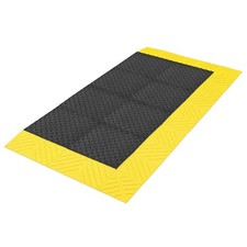 NOTRAX 621S3060BY Antifatigue Mat,Black,YllwBrdr,2ft6"x5ft 38W610