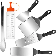 6Pcs Griddle Accessories Kit, Heavy Duty Stainless Steel Griddle Tools Spatulas 