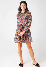 TROVATA Birds of Paradis Woman’s Abigail Short Dress in Vintage Floral XS