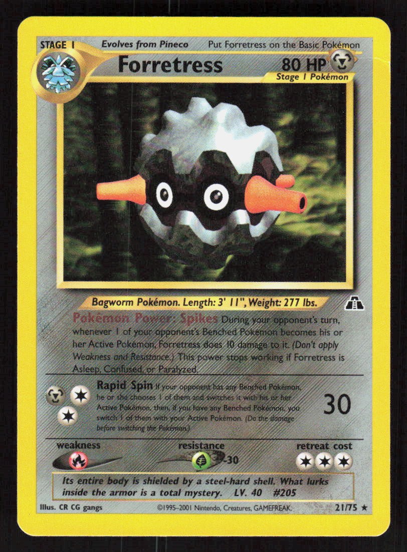 Pokemon Forretress 21/75 Unlimited Rare Neo Discovery (MP)