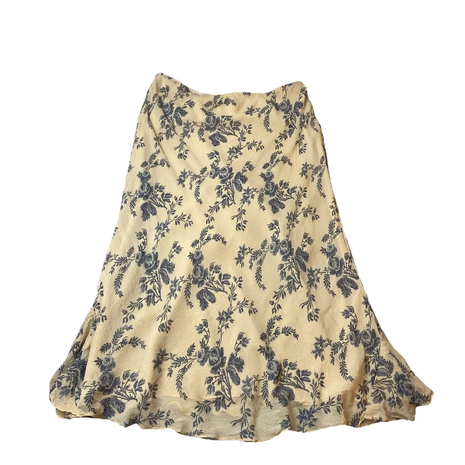 Vintage Lauren Ralph Lauren Women’s 2XL Floral Silk Skirt Ruffle Coquette Lined - Image 2 of 4