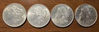 Lot of 4 Morgan Silver Dollar 2x 1921, 1884-O and 1897 UNCIRCULATED