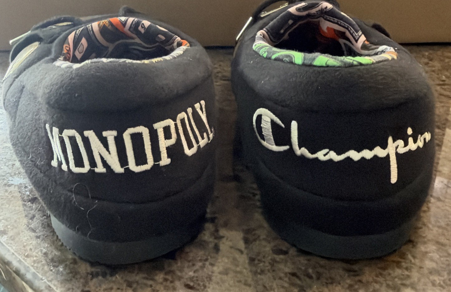 Champion x Monopoly Slip-On Slippers Men's Size 11 Black Multicolor Comfort image 5