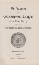 Buch: Verfassung der Großen Loge von Hamburg, 1910, F. W. Rademacher Verlag
