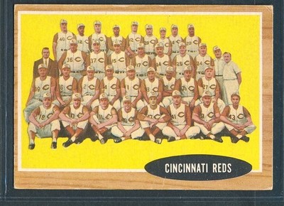 1962 Topps #465 CINCINNATI REDS Team Card, Semi High # ~ VG-EX to EX