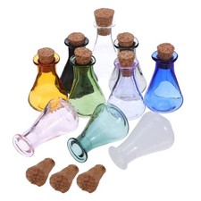 0pcs Mini Glass Bottles with Cork Stopper Empty Vials Tiny Decorative Jars