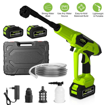 #ad KEPEAK 1450PSI Cordless Pressure Washer Portable Power Cleaner W 6 in 1 Nozzle $39.98