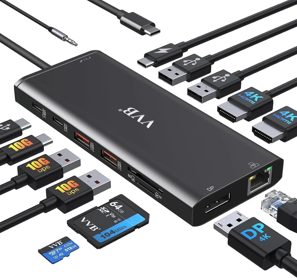 Dual Monitor USB C Docking Station HDMI DisplayPort - Image 3 of 4