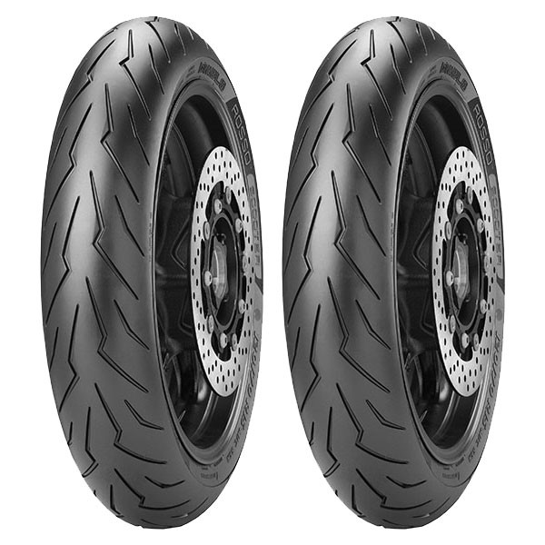 TYRE PAIR PIRELLI 100/80-14 54S + 120/80-14 58S DIABLO ROSSO SCOOTER