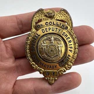 Vintage OBSOLETE Special Deputy Sheriff Schenectady County New York Badge Pin