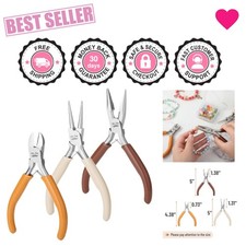 3-Pack Ergonomic Jewelry Pliers and Wire Cutter Set - Perfect for Crafting