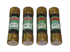 Lot of 4 Buss Fusetron FRN 40 Dual Element Time Delay Fuses 40 Amp 250 Volt